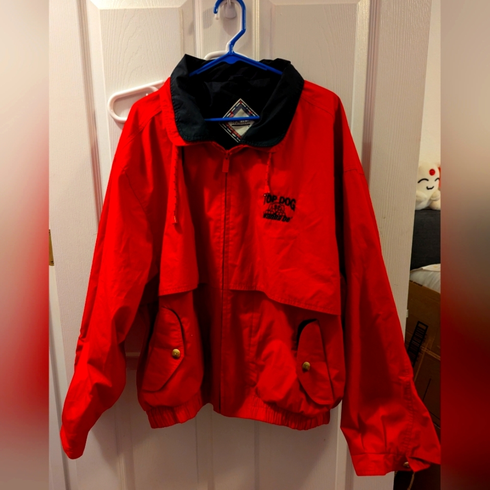 Vintage 80's Ski Track Windbreaker Jacket L XL Unisex Men's Women's